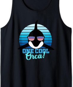 Orca gifts kids women men USA flag whales World Orca Day Tank Top