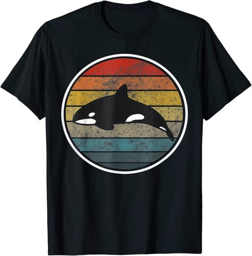 Orca Family Vintage Retro Art, Killer Whale Family T-Shirt