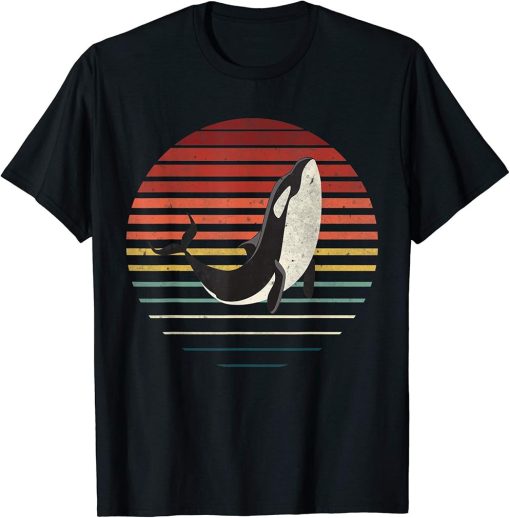 Vintage Orca Killer Whale Retro Sea Panda 80s Style Love Gif T-Shirt