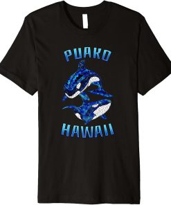 Puako Hawaii Vacation Tribal Whale Orca Premium T-Shirt