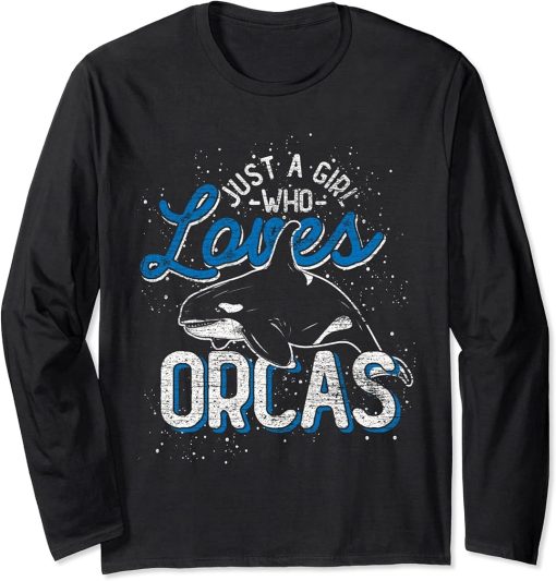 Ocean Animals Women Girls Kids Orca Long Sleeve T-Shirt