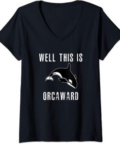 Womens Funny Killer Whale Shirt, Awkward Orca Introvert Gift V-Neck T-Shirt