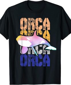 orca vintage design style Whales Sea Ocean T-Shirt