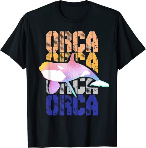 orca vintage design style Whales Sea Ocean T-Shirt